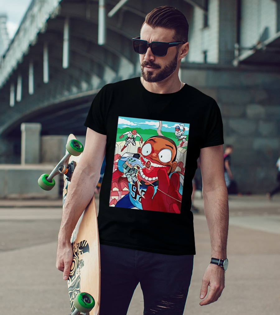 David Wyman 92 Seattle Seahawks Anime Crossover Characters Vibrant Action T-Shirt