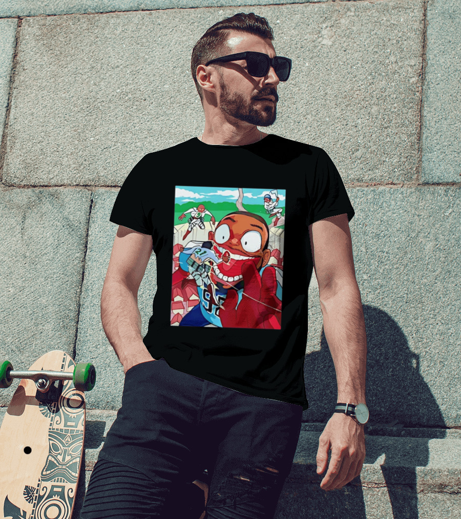David Wyman 92 Seattle Seahawks Anime Crossover Characters Vibrant Action T-Shirt