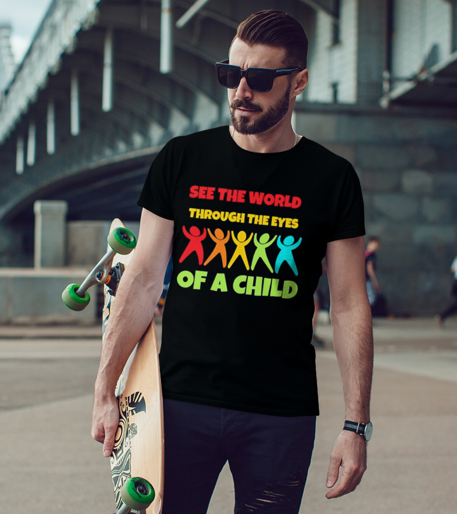 See The World Through The Eyes Of A Child With Colorful Figures T-Shirt