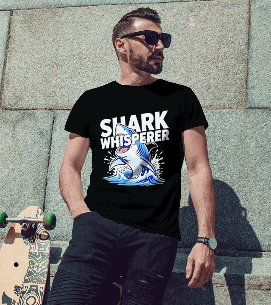 Shark Whisperer Great White Ocean Splash T-Shirt