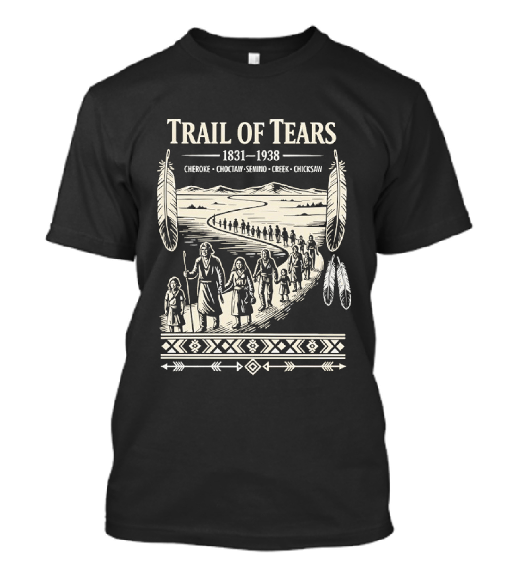 Trail Of Tears 1831 1938 Cherokee Choctaw Seminole Creek Chickasaw T-Shirt