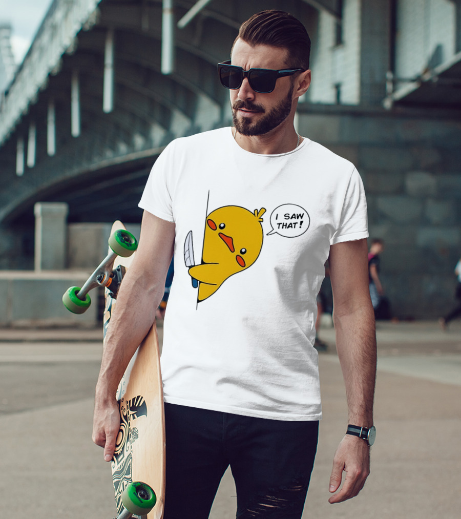 Baby Duck Holding Knife I Saw That Humorous Cartoon Scene T-Shirt