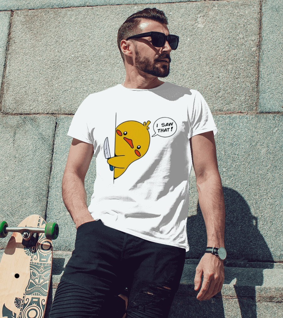 Baby Duck Holding Knife I Saw That Humorous Cartoon Scene T-Shirt