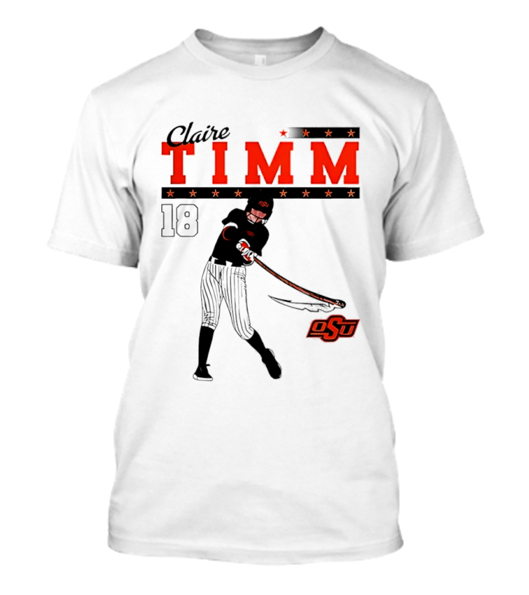 Claire Timm 18 OSU Cowgirls Softball Legend Player Caricature T-Shirt