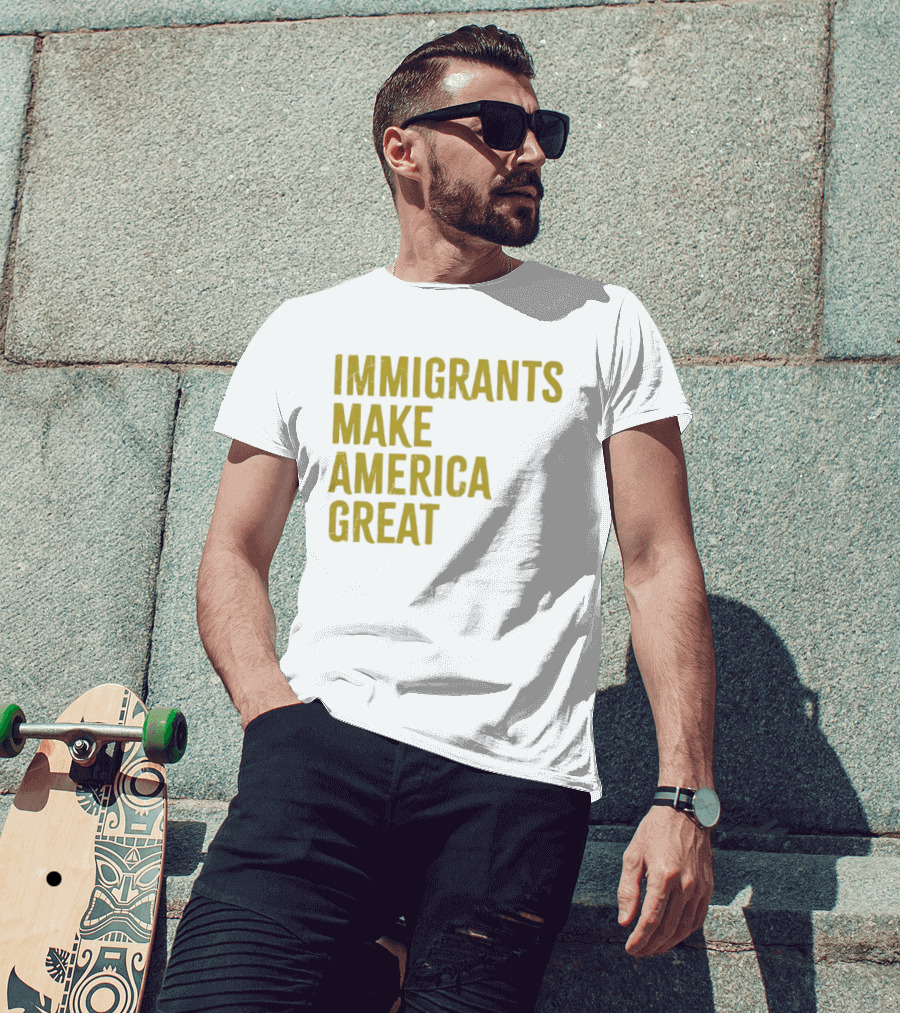 Immigrants Make America Great Yellow T-Shirt