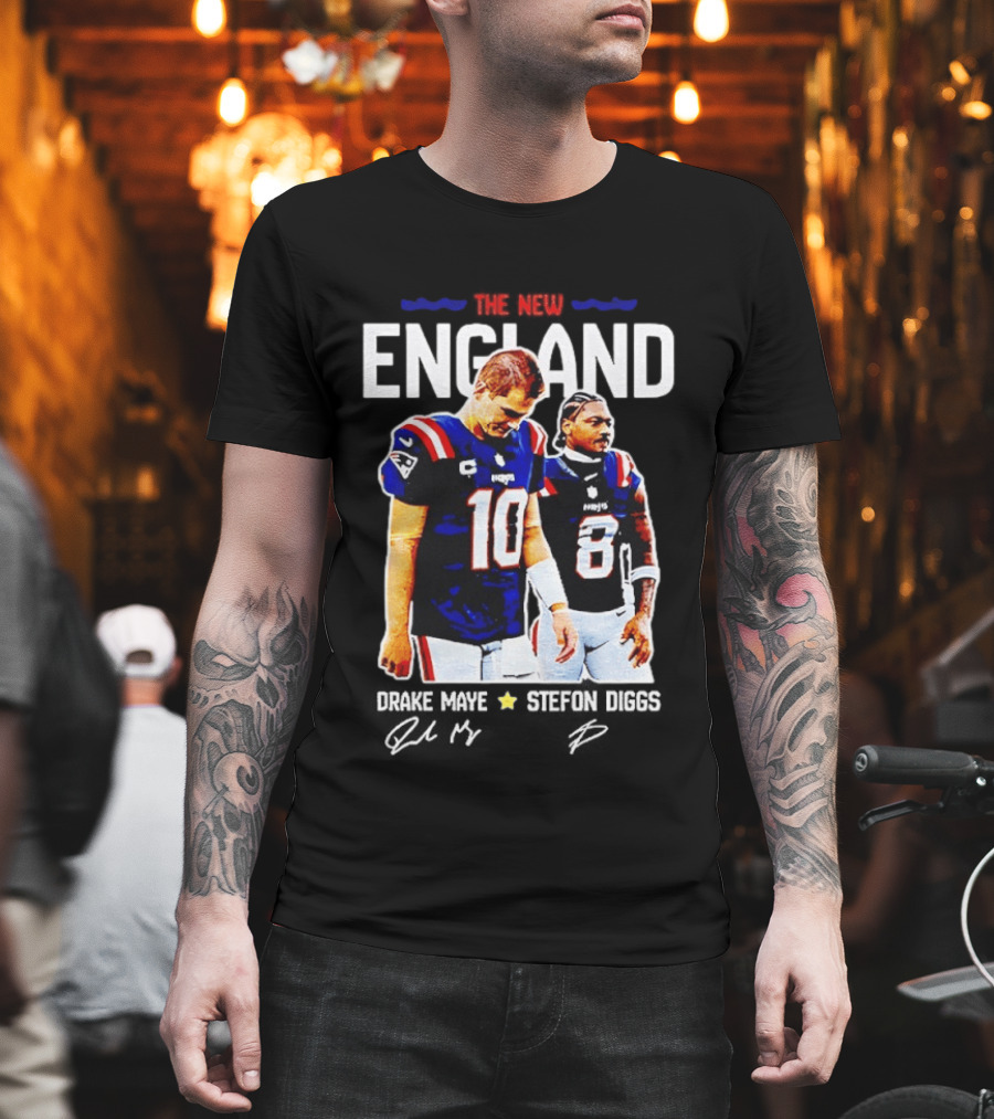 Drake Maye Stefon Diggs New England Football T-Shirt