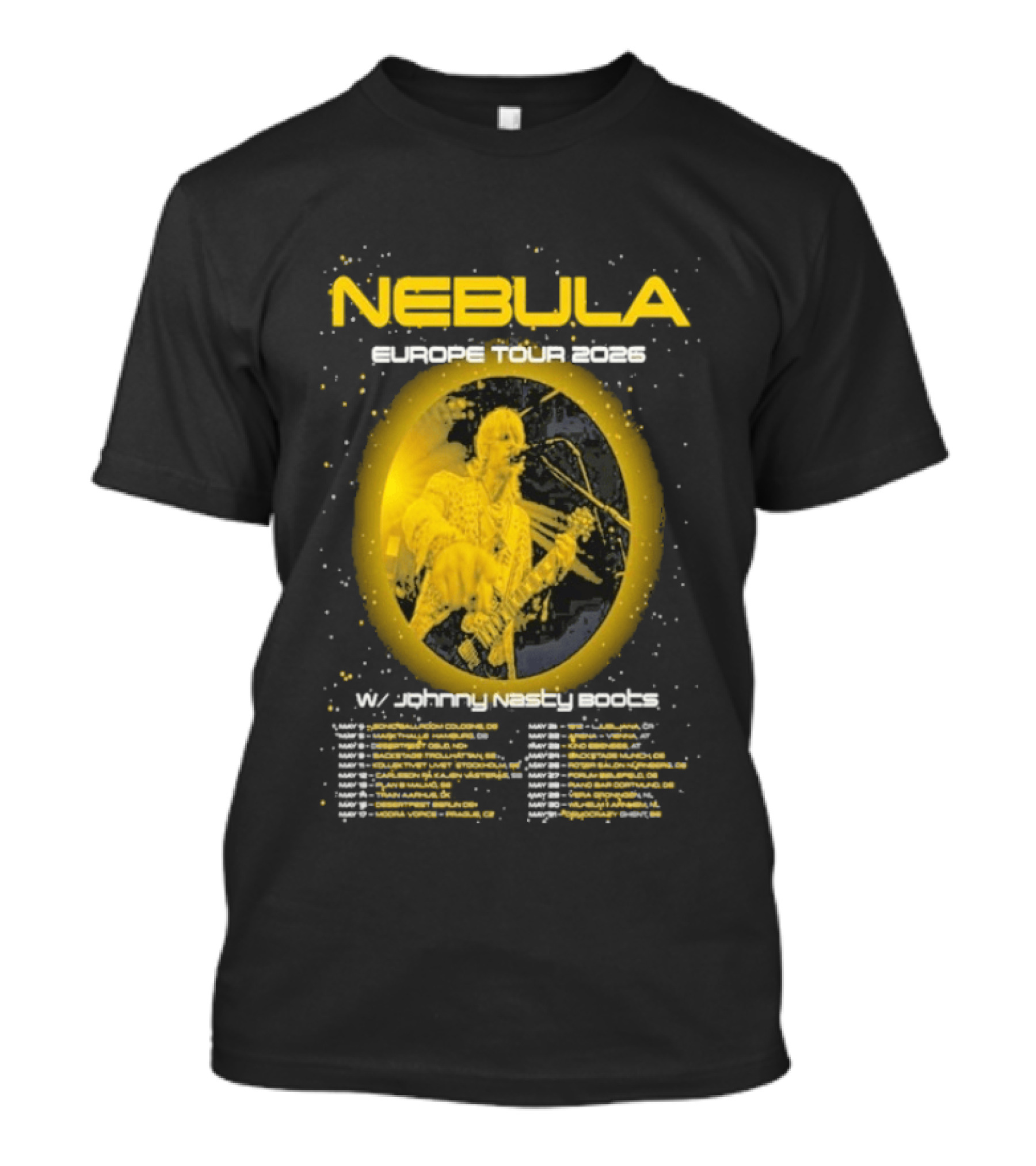 Nebula Europe Tour 2026 Concert Dates And Locations T-Shirt