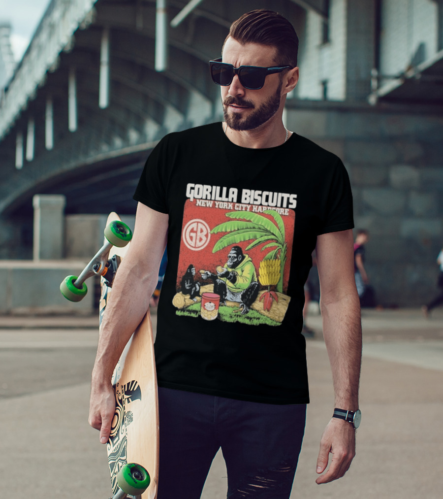 Gorilla Biscuits New York City Hardcore GB Logo Banana Tree Scene T-Shirt