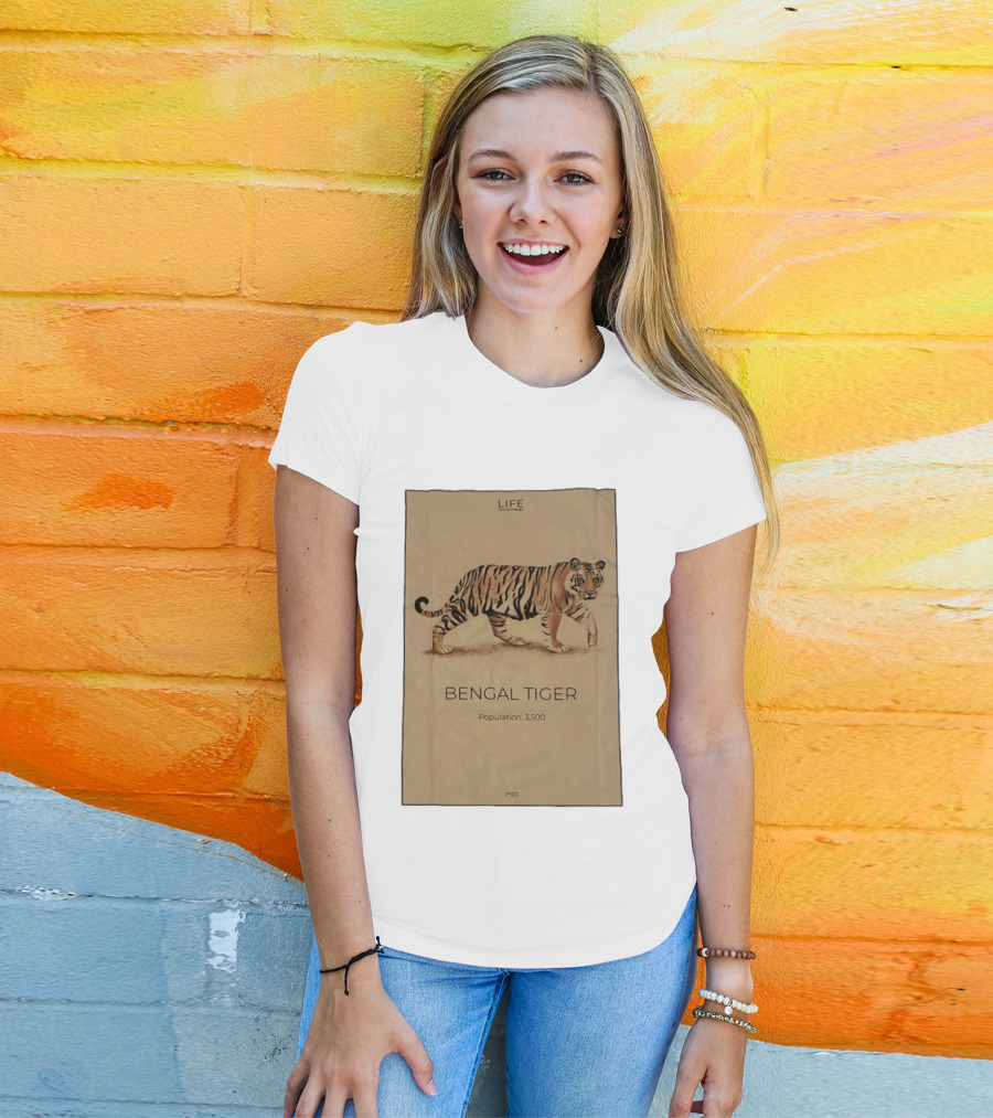 Life Collections Bengal Tiger Population 3,500 1st Ed T-Shirt