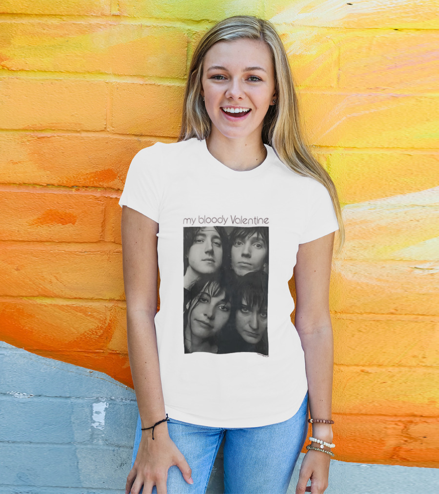 My Bloody Valentine Kevin Shields Bilinda Butcher Colm O'Ciosoig Deb Googe Vintage Band Photo T-Shirt