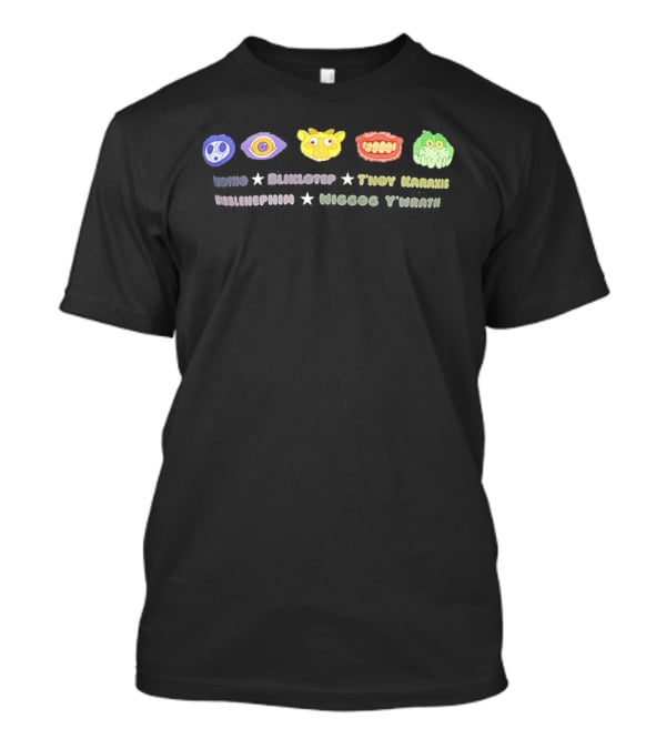 Wotno Bliklotep Τ'νου Karaxis Nibblenephim Wiggog Y'wrath Monster Faces T-Shirt