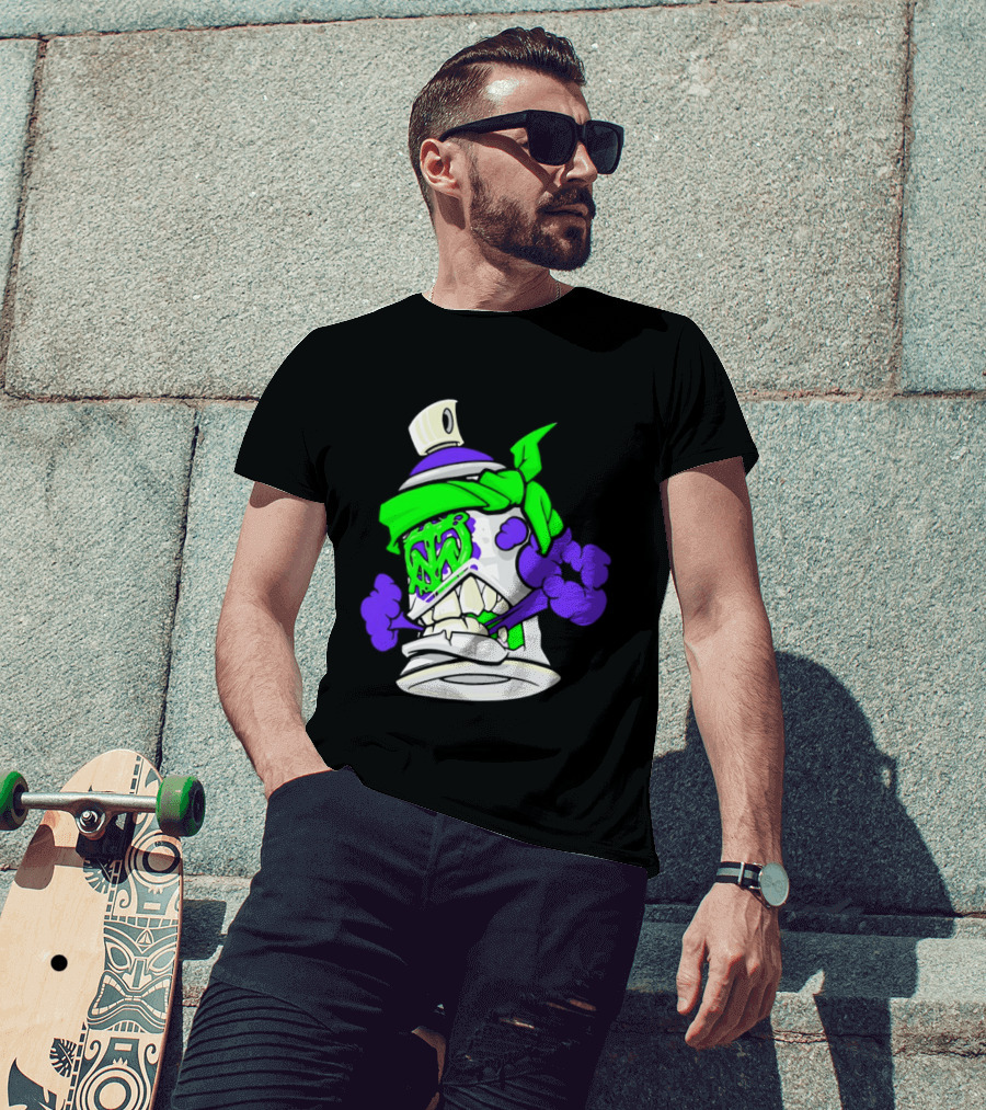 Trey Miguel Graffiti Spray Paint Can Cartoon Bandana T-Shirt