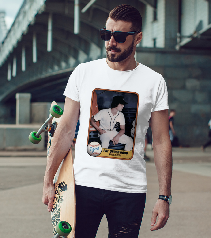 Tigers Pat Underwood Pitcher Baseball Card T-Shirt