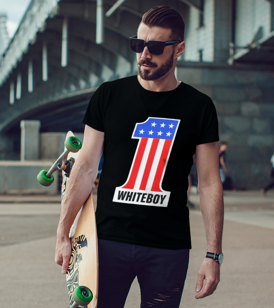 Number 1 Whiteboy Stars Stripes USA Flag T-Shirt