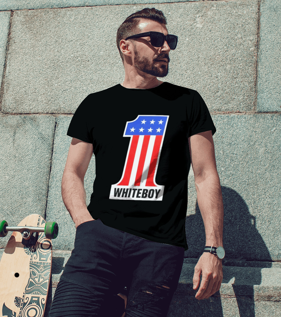 Number 1 Whiteboy Stars Stripes USA Flag T-Shirt