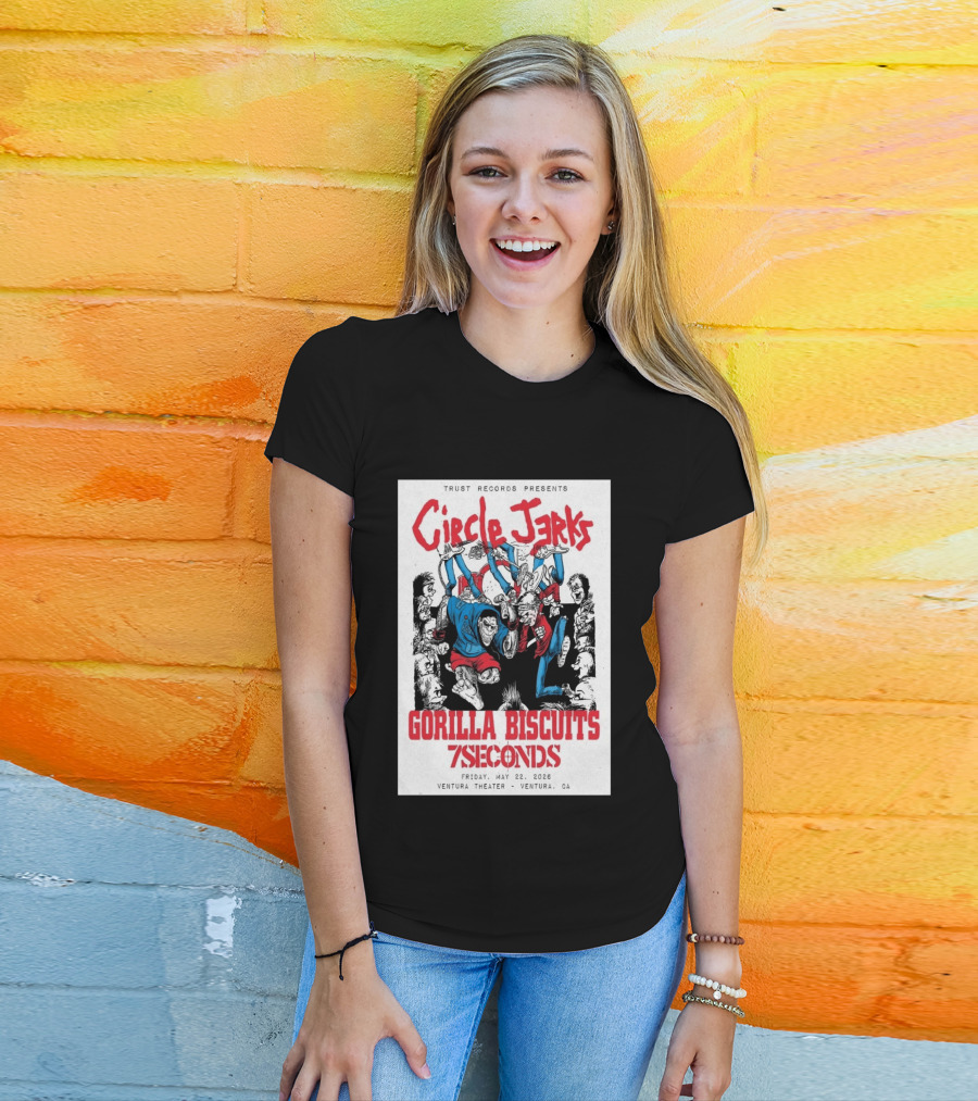 Circle Jerks Gorilla Biscuits 7Seconds Trust Records Ventura Theater May 22 2026 T-Shirt
