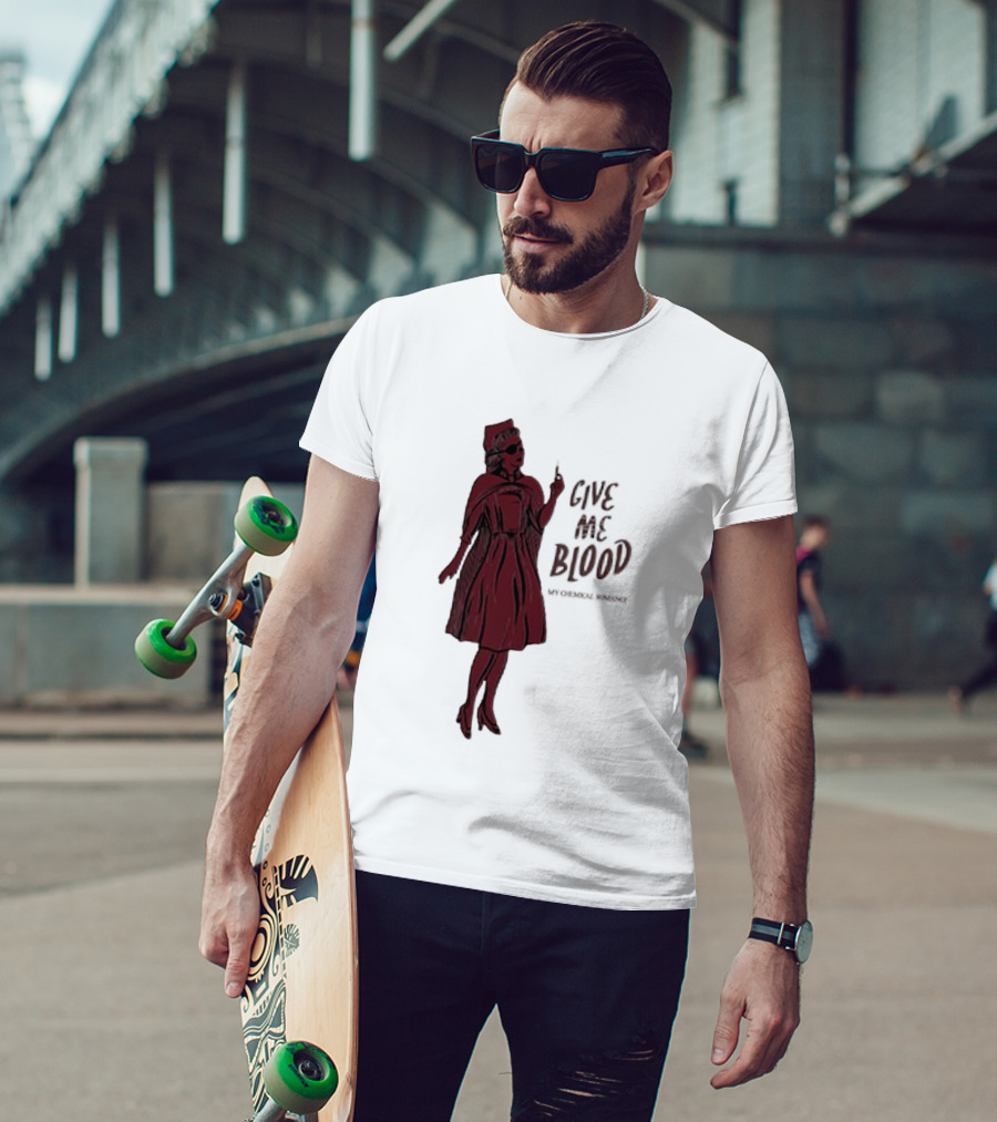 Give Me Blood Gothic Nurse Horror Halloween Costume T-Shirt