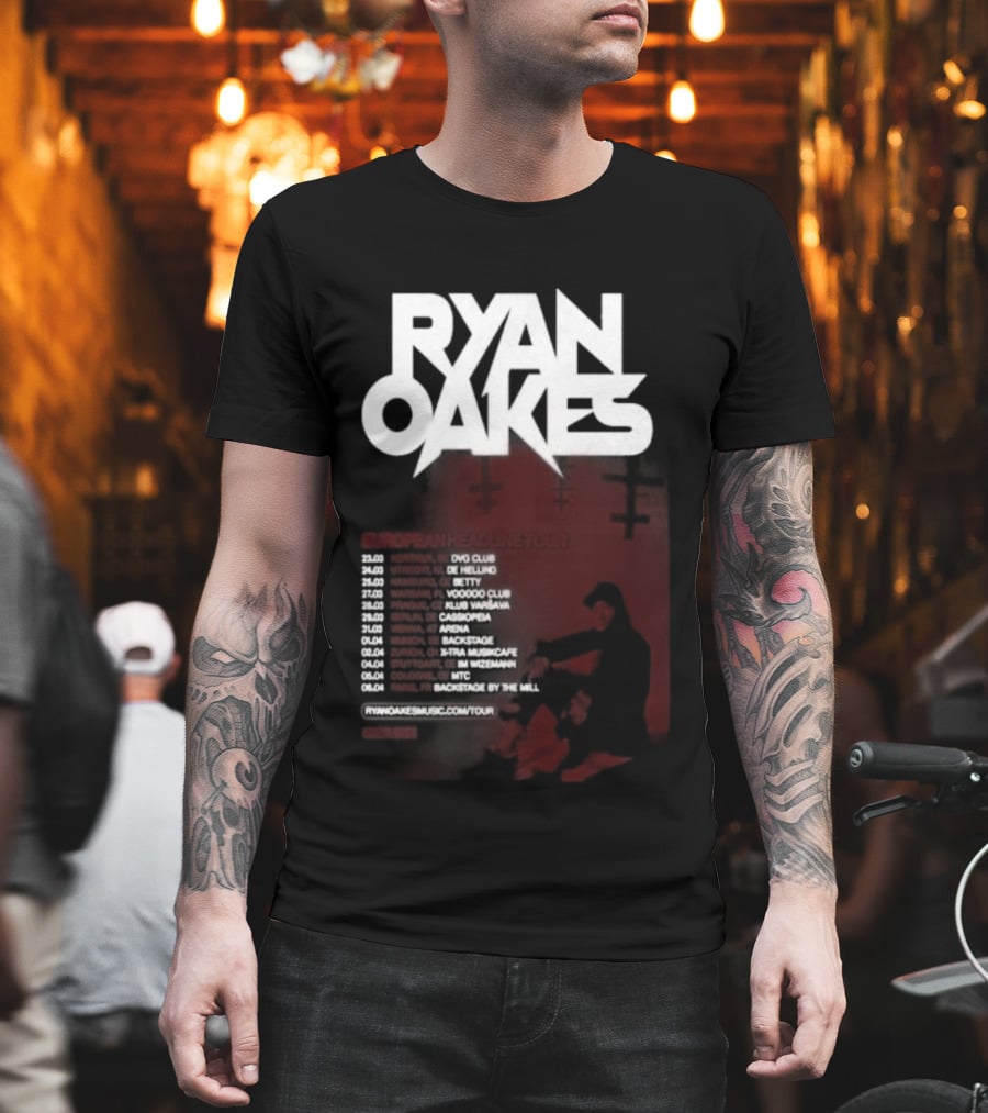 Ryan Oakes European Headline Tour 2026 Locations and Dates T-Shirt
