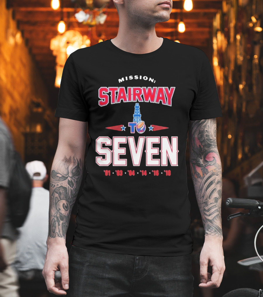 Mission Stairway to Seven New England Patriots Quest for 7th Title T-Shirt