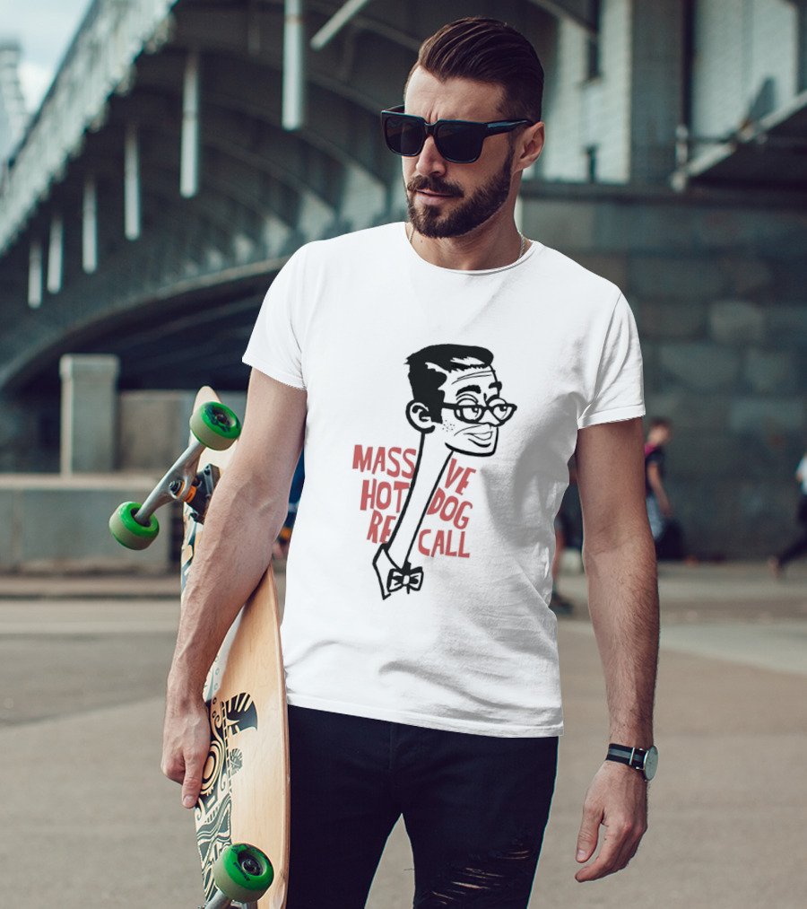 Massive Hot Dog Recall Bowtie Character Sketch T-Shirt