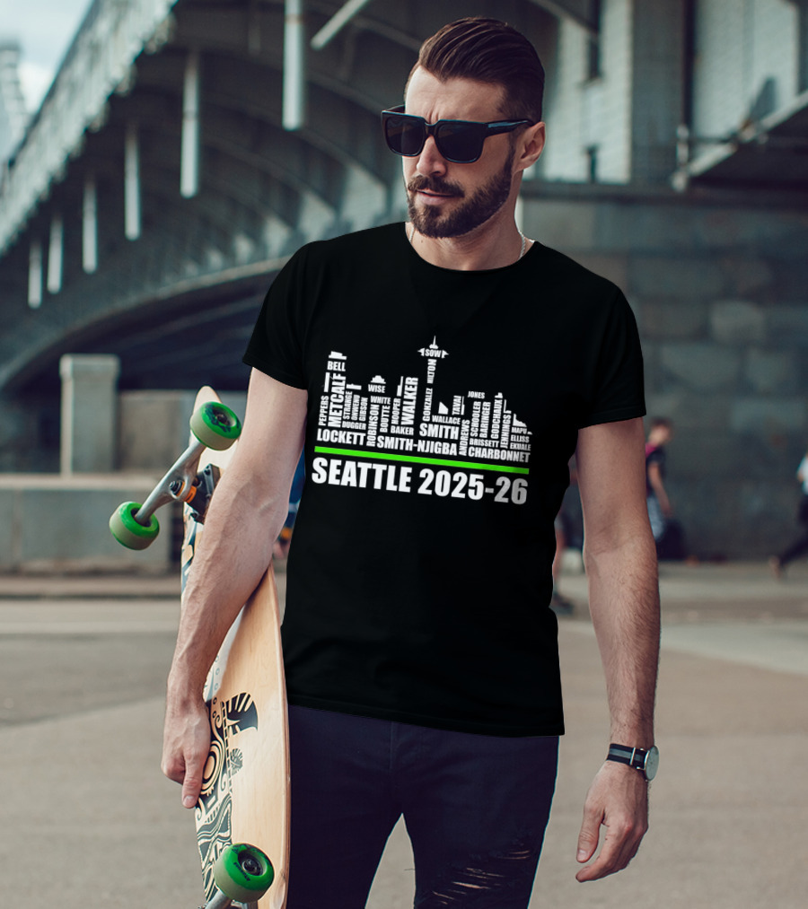 Seattle 2025 26 Skyline City Seahawks T-Shirt