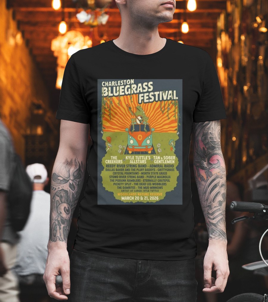 Charleston Bluegrass Festival 2026 Kyle Tuttle's Allstars Woodlands Nature Reserve March 20 21 T-Shirt