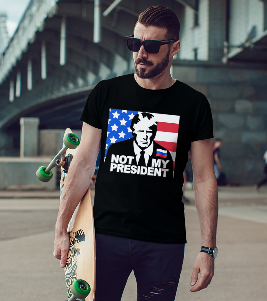 Not My President USA Flag American Russian T-Shirt