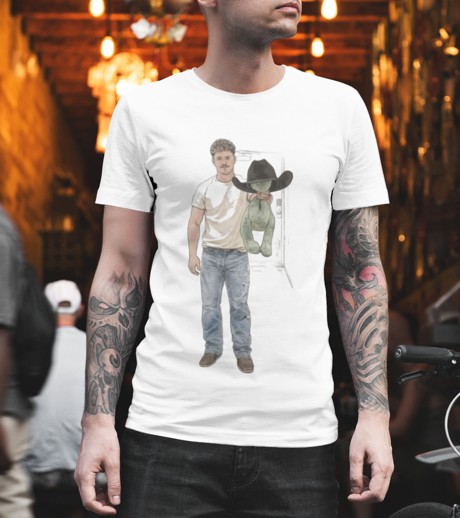 Cole Roach Cowboy With Stuffed Animal Wearing Black Hat T-Shirt