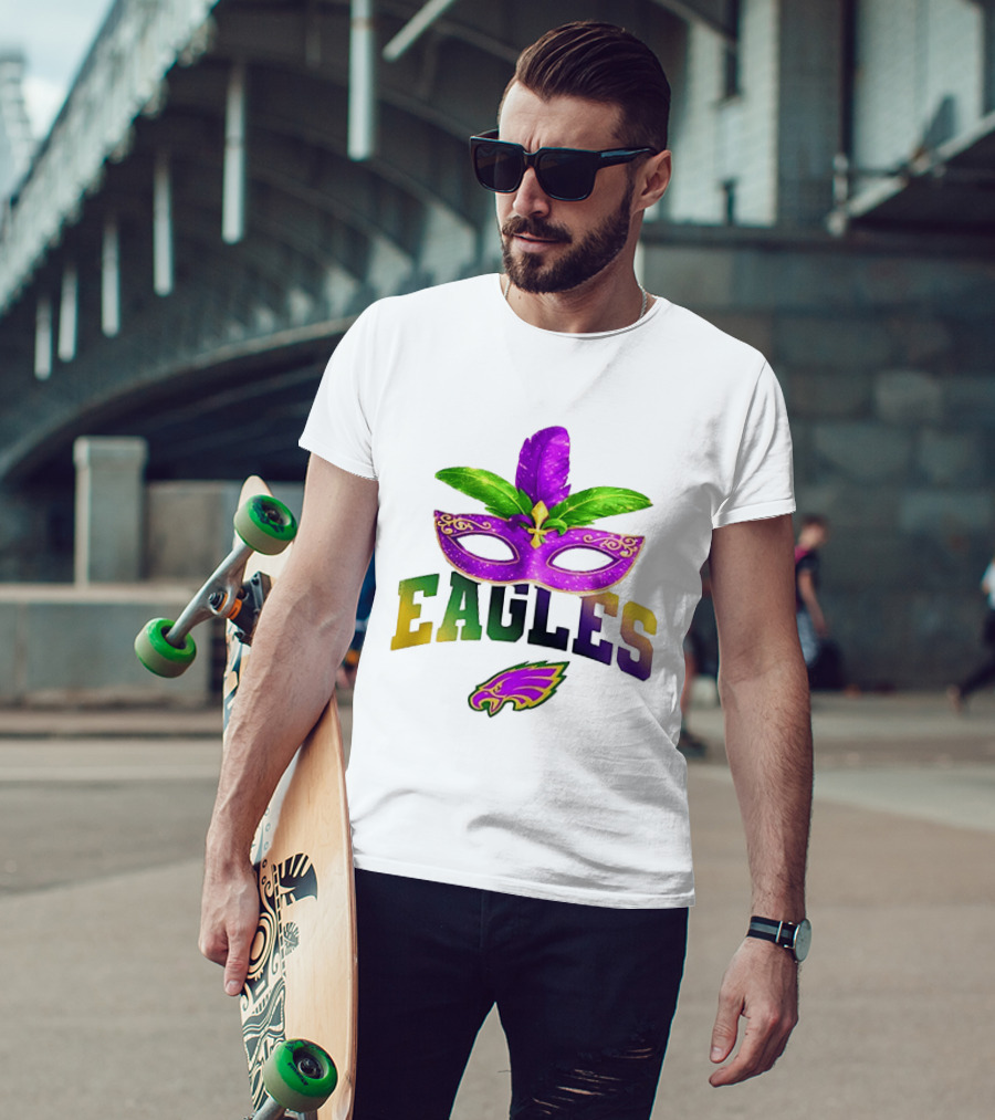 Eagles Mardi Gras Mask Festival Celebration T-Shirt
