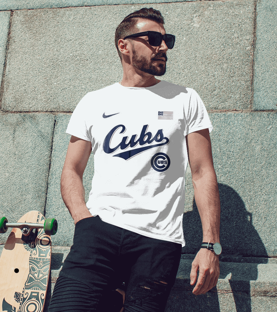 Nike Cubs USA 250th Anniversary Flag T-Shirt