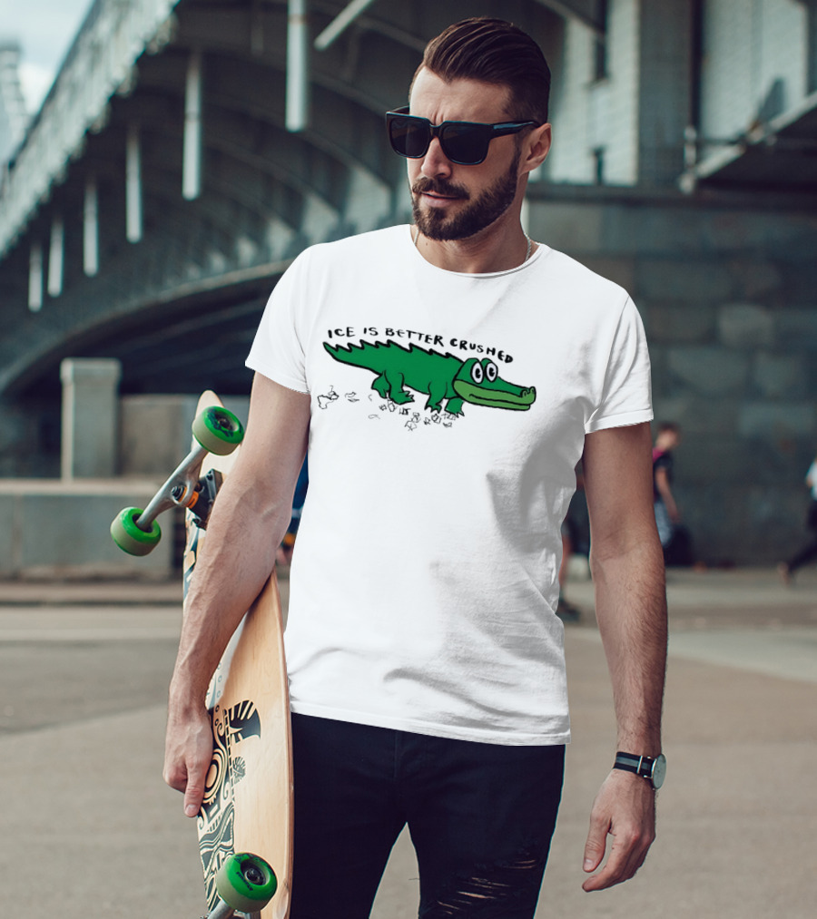 Alligator Ice Is Better Crushed Cartoon T-Shirt