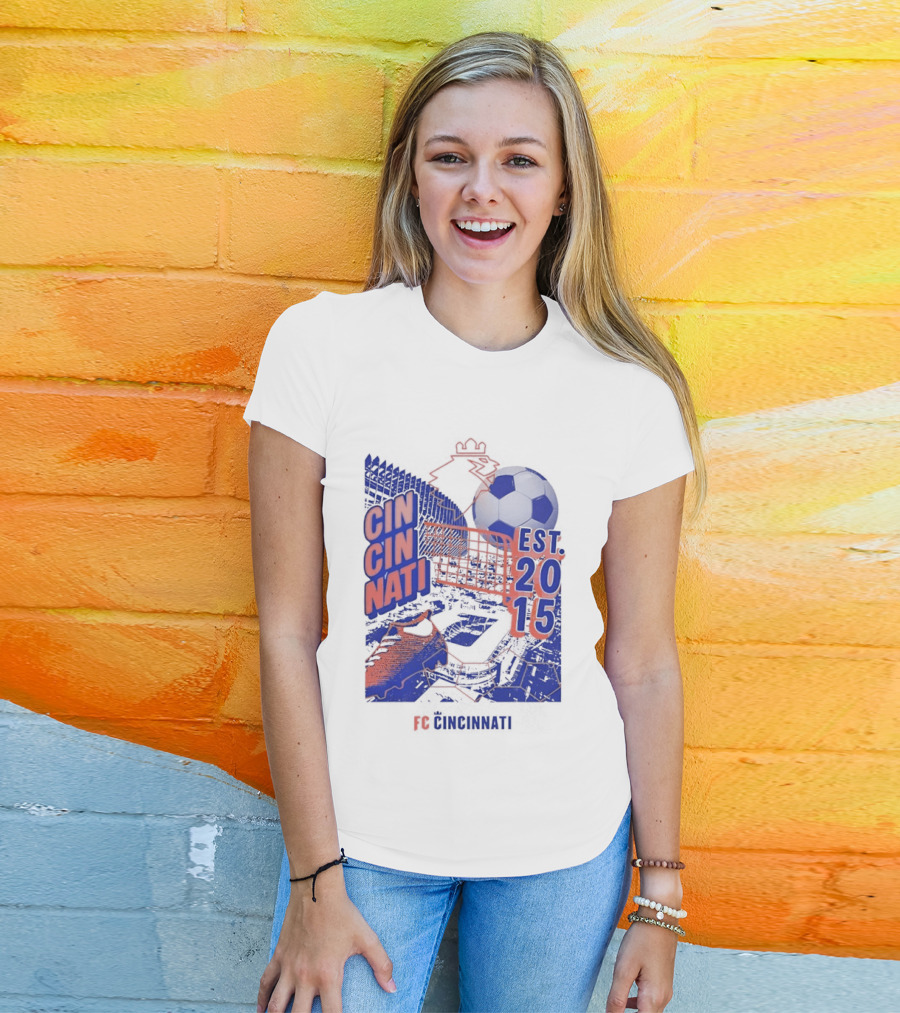 FC Cincinnati Est 2015 Soccer Ball Cleats Iconic Sports Team T-Shirt