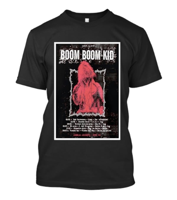 Boom Boom Kid Warrior US Tour 26 Agenda Abierta Seek Us T-Shirt