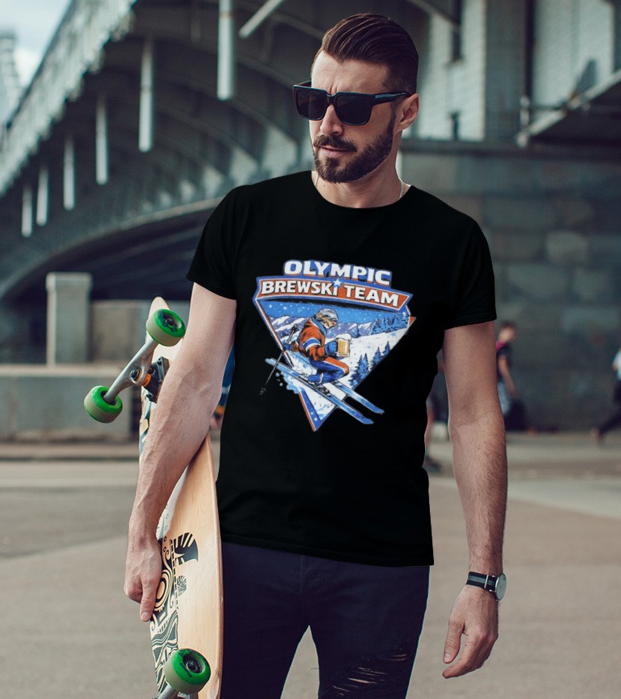 Olympic Brewski Team Skiing Snow Adventure T-Shirt