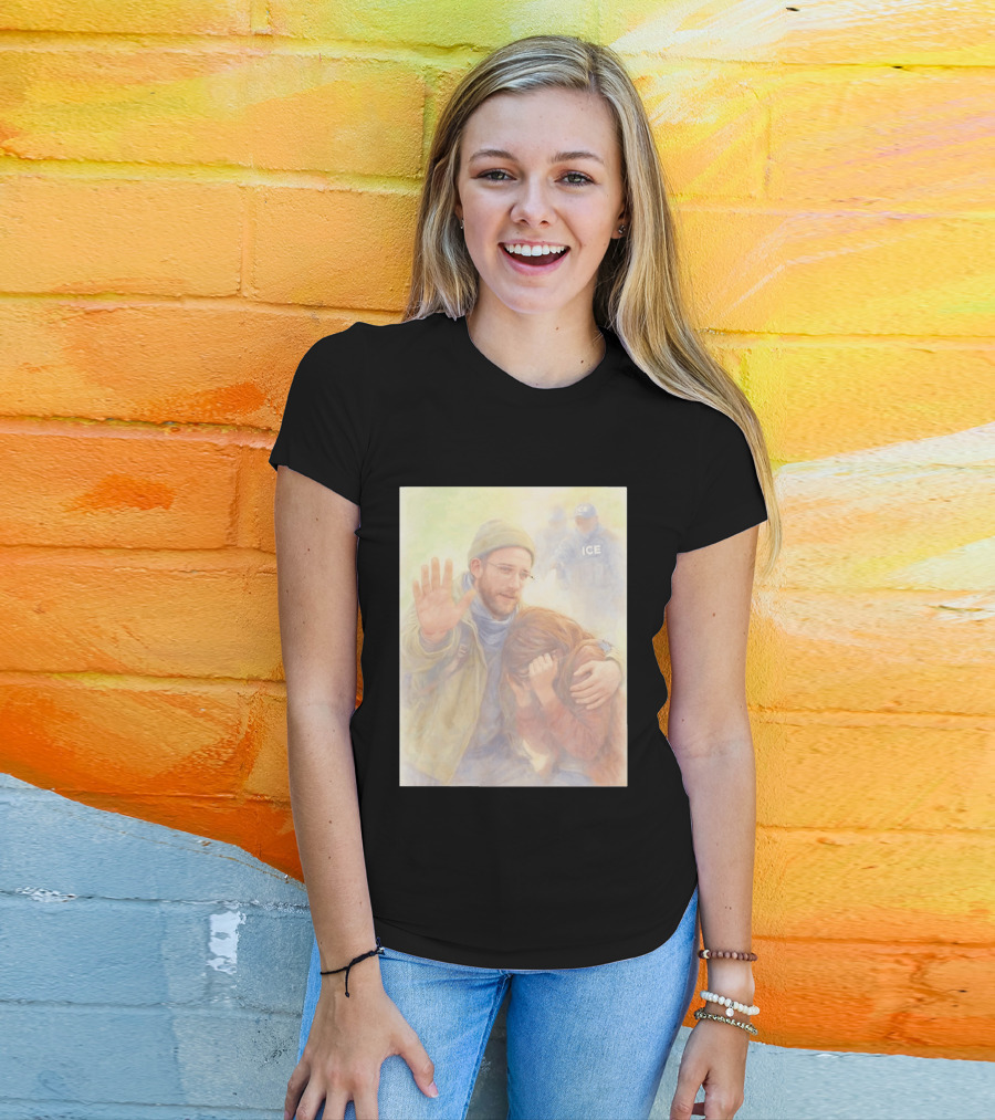 Justice For Alex Pretti Rest In Peace Anti ICE Cross Compassionate Protest T-Shirt