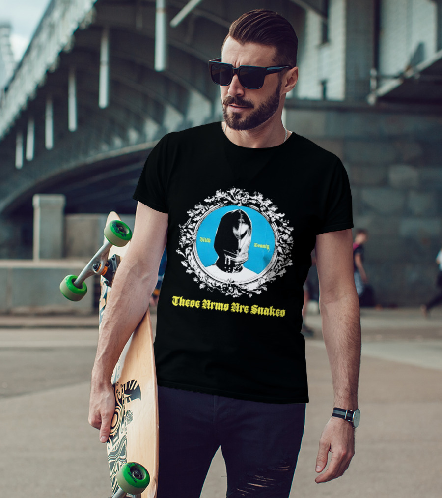 These Arms Are Snakes Filth Beauty Visored Figure Blue Circle Floral Frame T-Shirt