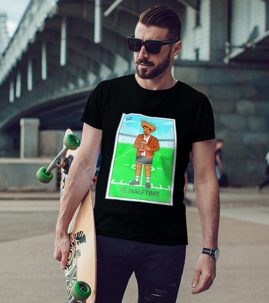 Bad Bunny El Halftime Football Card 60 Stadium Scene T-Shirt