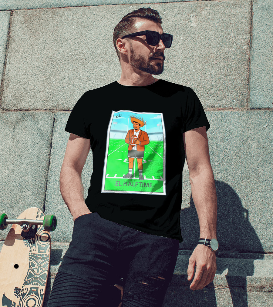 Bad Bunny El Halftime Football Card 60 Stadium Scene T-Shirt
