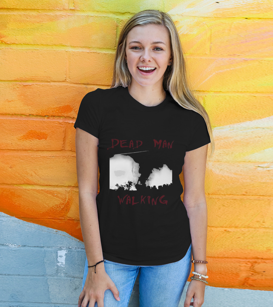 Dead Man Walking Zombie Hand Print Grunge T-Shirt