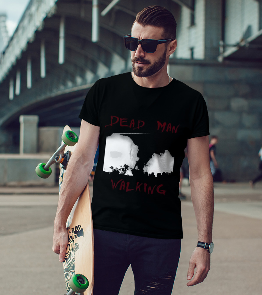 Dead Man Walking Zombie Hand Print Grunge T-Shirt