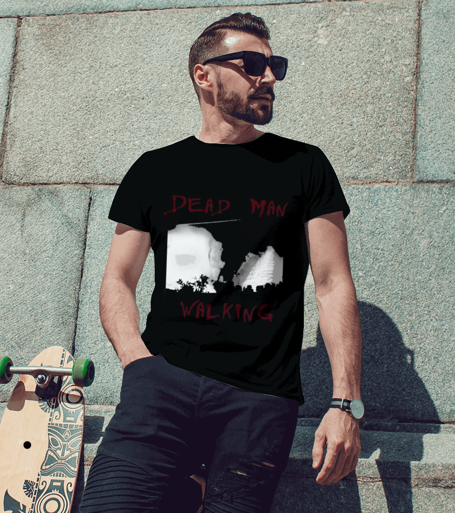 Dead Man Walking Zombie Hand Print Grunge T-Shirt