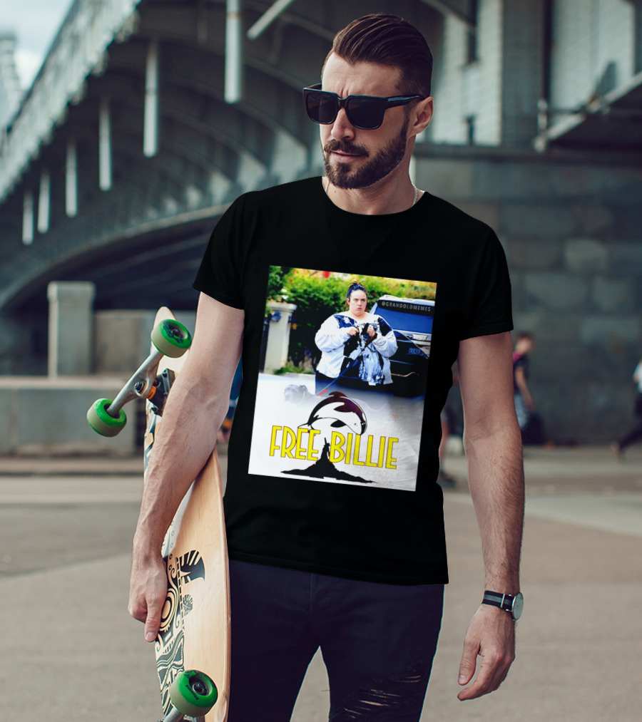 Free Billie Fat 2026 Meme Parody With Whale And Dog Walking T-Shirt