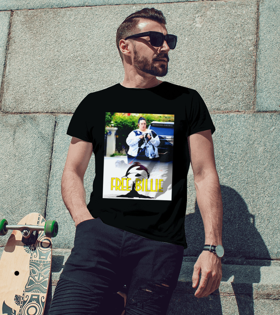 Free Billie Fat 2026 Meme Parody With Whale And Dog Walking T-Shirt