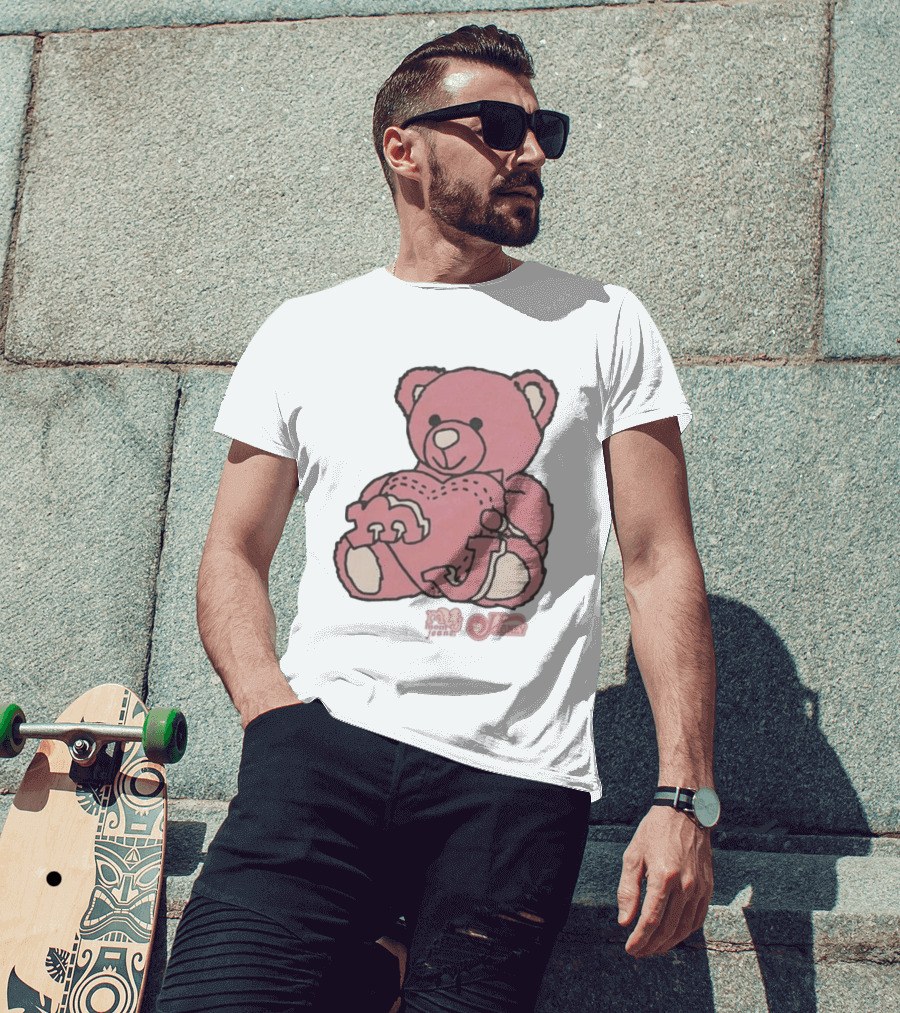 Mom Jeans Pink Bear Heart Honey T-Shirt
