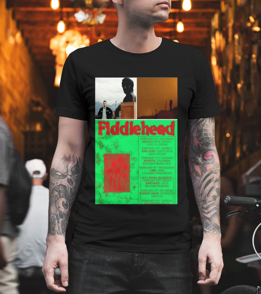 Fiddlehead February 2026 Shows Mexico City San Jose Bogota Lima Santiago Buenos Aires São Paulo T-Shirt