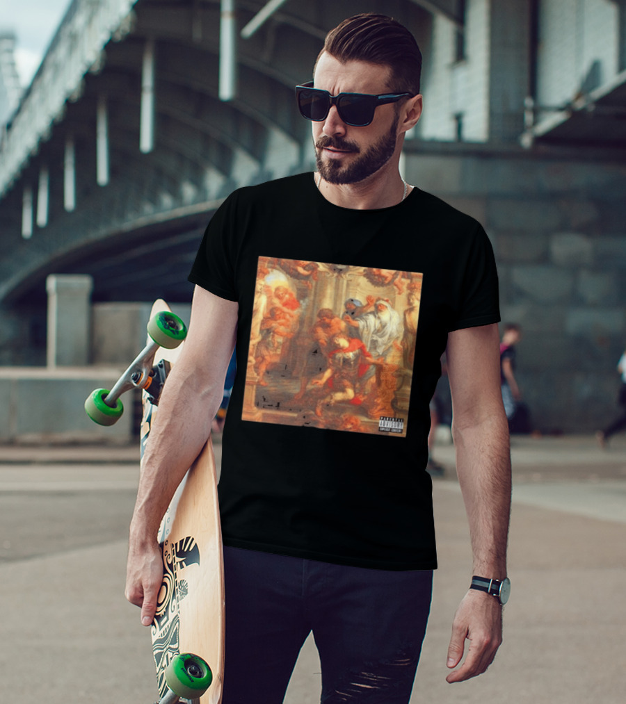 Suicideboys I No Longer Fear The Razor Guarding My Heel Album Cover Art Historic Painting Parental Advisory T-Shirt