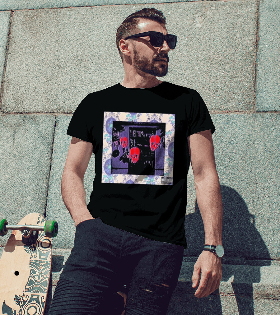 Suicideboys Kill Yourself Part IX The Soulseek Saga Album Cover With Parental Advisory Flowers And Skulls T-Shirt