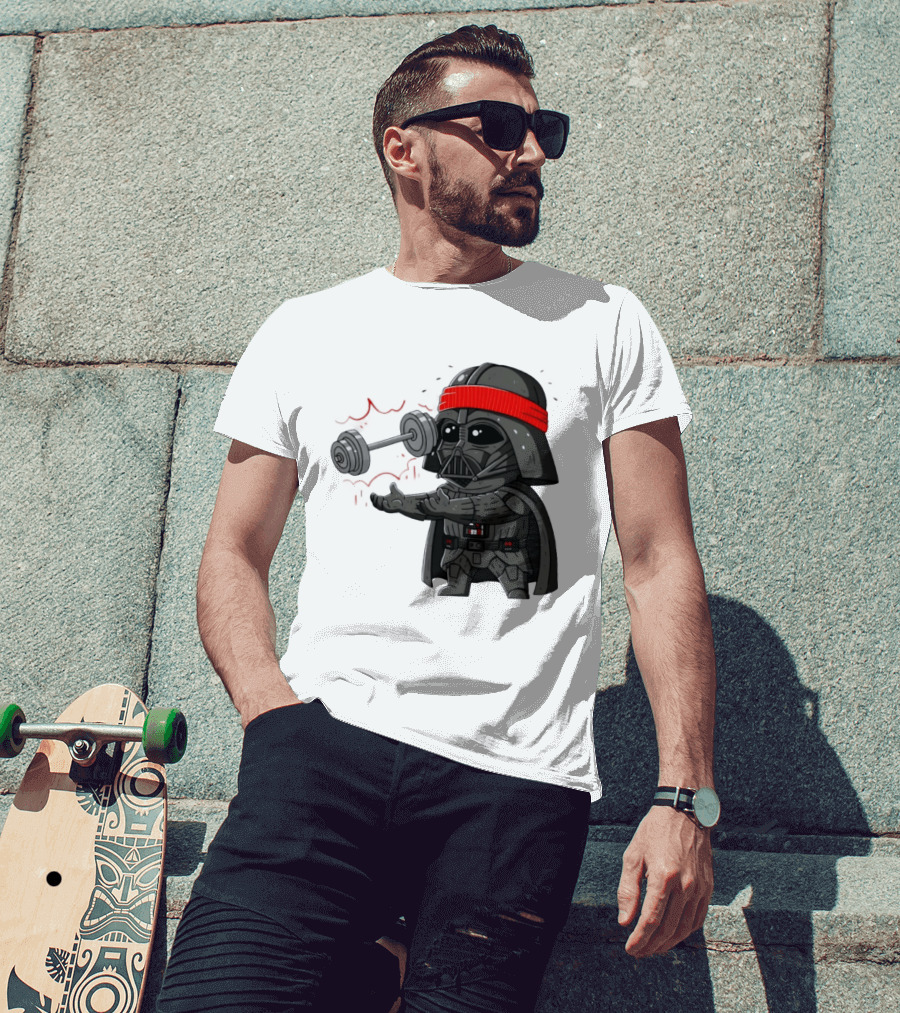 Force Lift Red Bandana Parody Villain Exercise Humor T-Shirt