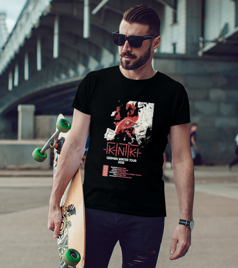 Gidiki German Winter Tour 2026 Europe Map Dates Venues T-Shirt