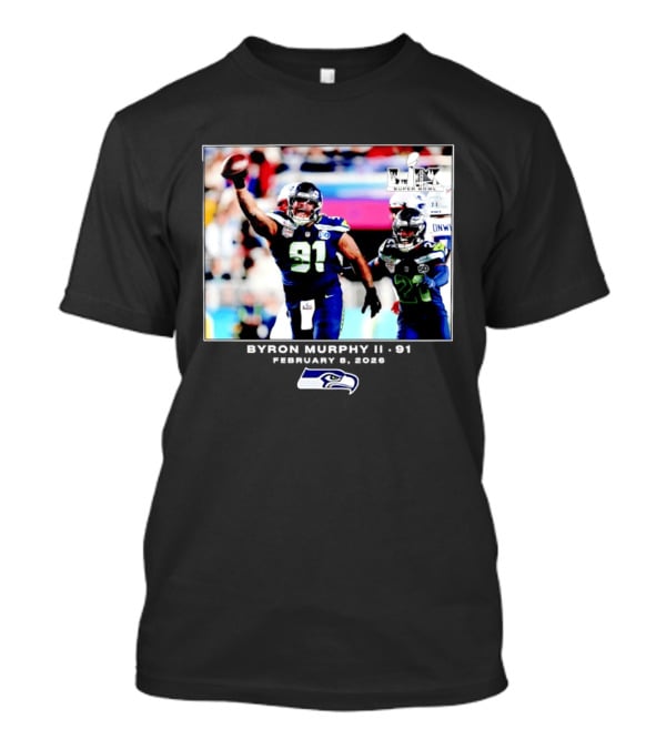 Byron Murphy II Seattle Seahawks Super Bowl LXI February 1 2026 T-Shirt